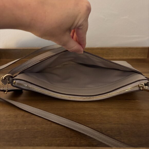 Coach Taupe Gray Leather Journal Crossbody - Picture 7 of 10